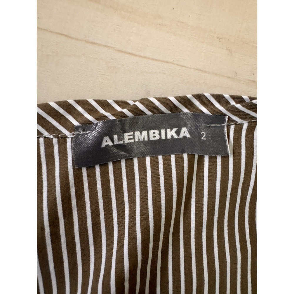 Alembika Ombre Stripe Sleeveless Oversized Linen Blend Midi Dress Large Gray - Picture 10 of 11